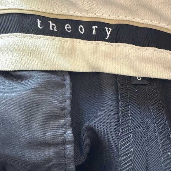 Theory Black Work Dress Pants Sz 6 | Flat Front Bootcut Trousers EUC - Picture 3 of 5